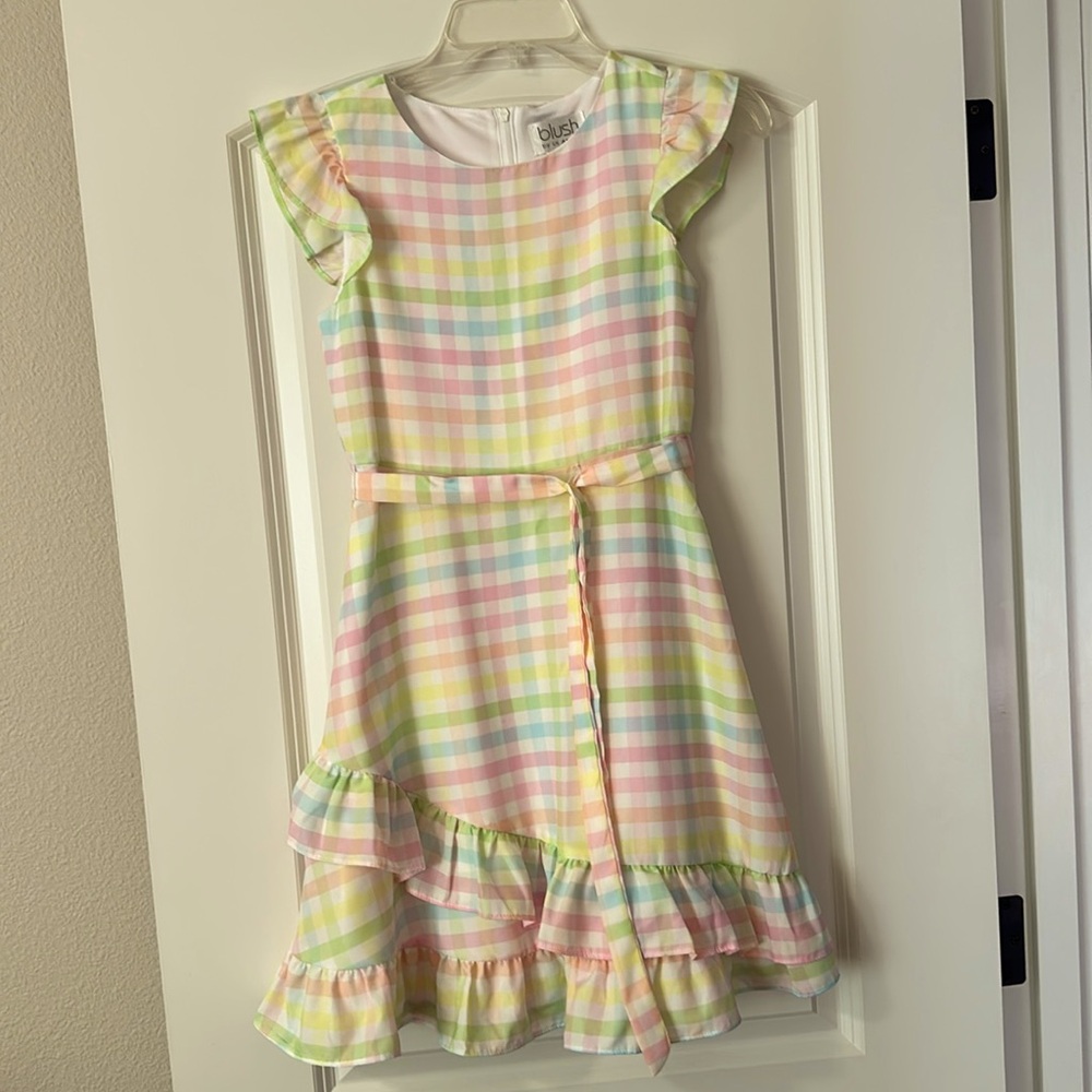 Blush Dress in Pastel Plaid